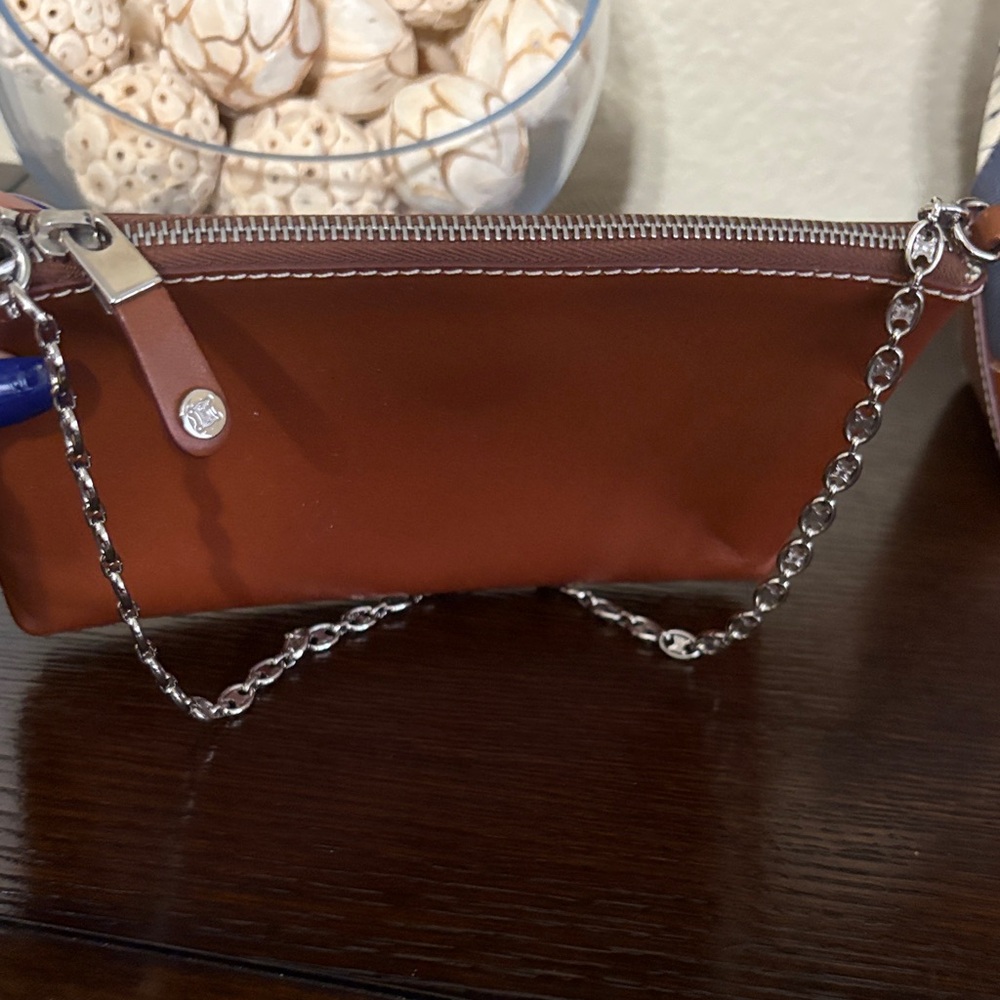 Celine Navy and Brown Floral Tote Bag with Pouch - Picture 13 of 16